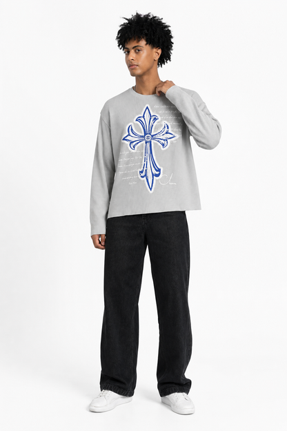 COLUMNN Eternal Cross Light Grey Waffle Tee