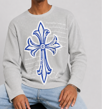 COLUMNN Eternal Cross Light Grey Waffle Tee