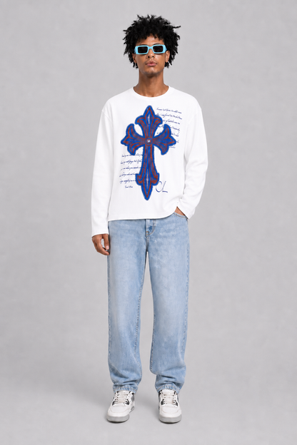 COLUMNN Eternal Cross White Waffle Tee
