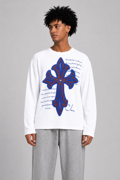 COLUMNN Eternal Cross White Waffle Tee