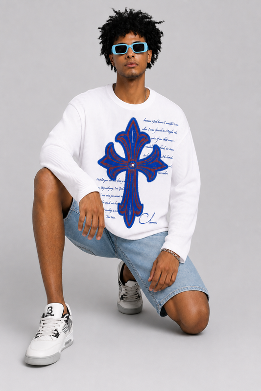 COLUMNN Eternal Cross White Waffle Tee